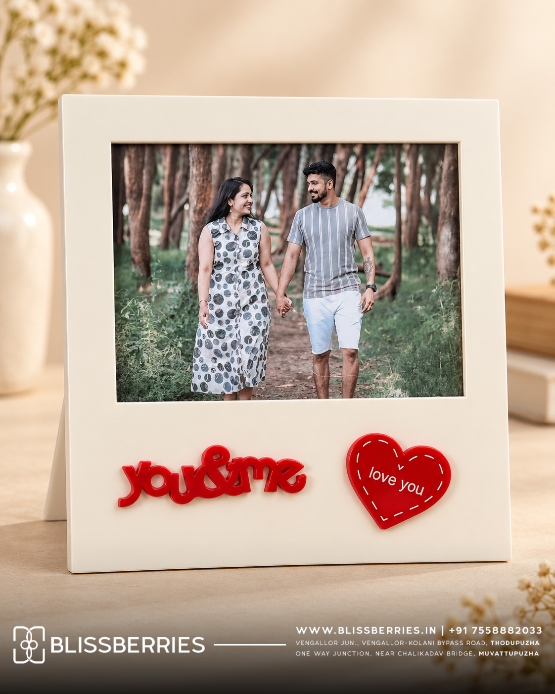 Personalized “You & Me” Love Photo Frame – 8.5 × 9 Inch
