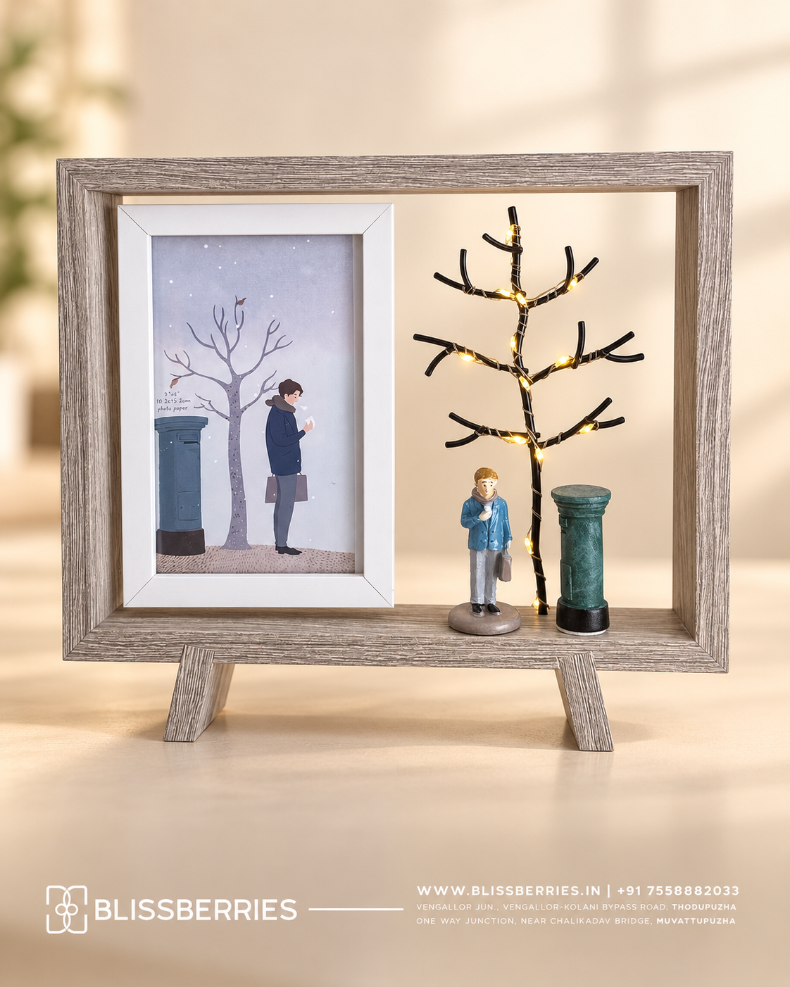 Personalized LED Miniature Wooden Photo Frame