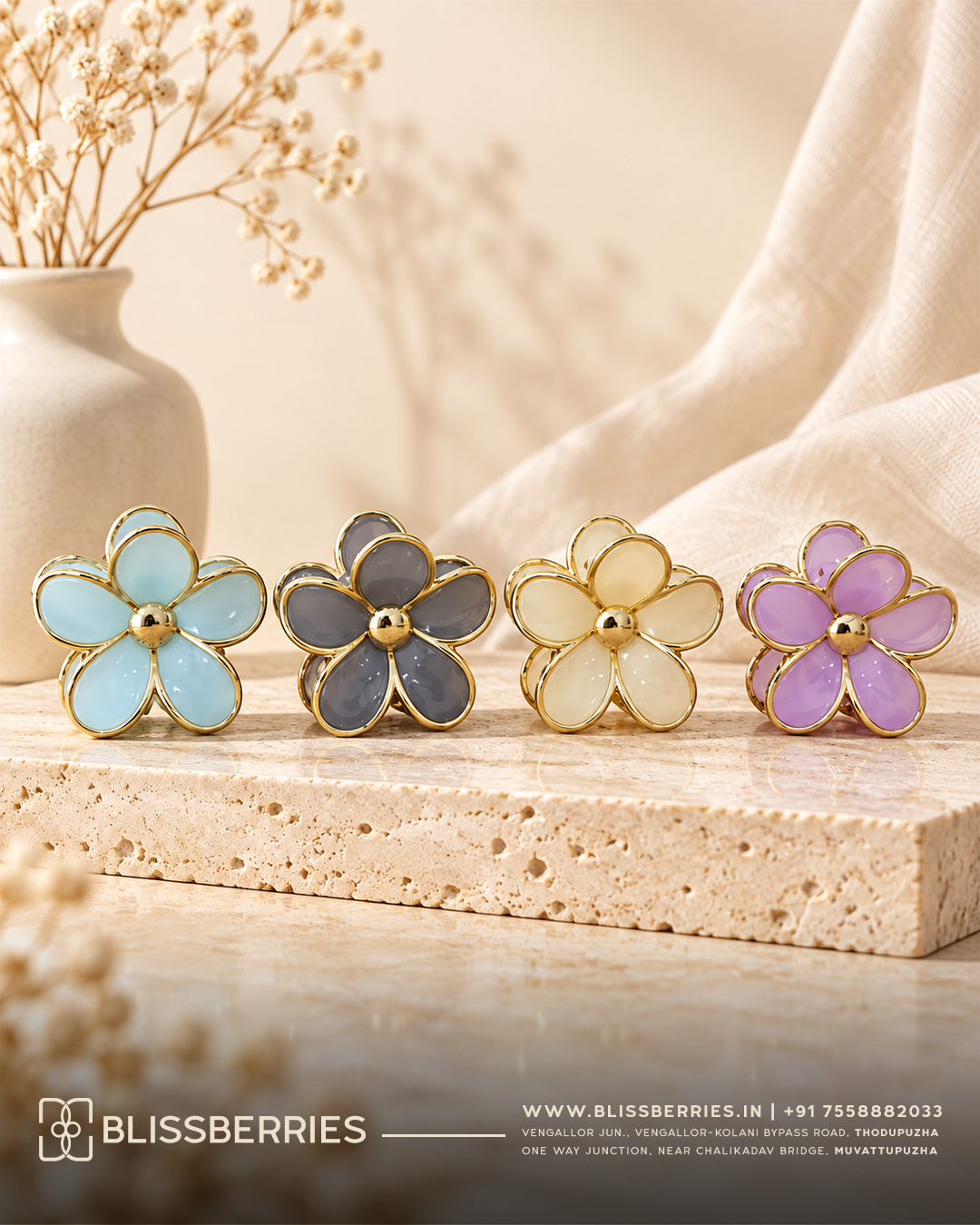Flower Clips for Women Hair