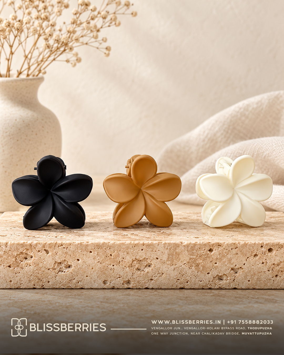 Small Flower Hair Claw Clips for Women and Girls