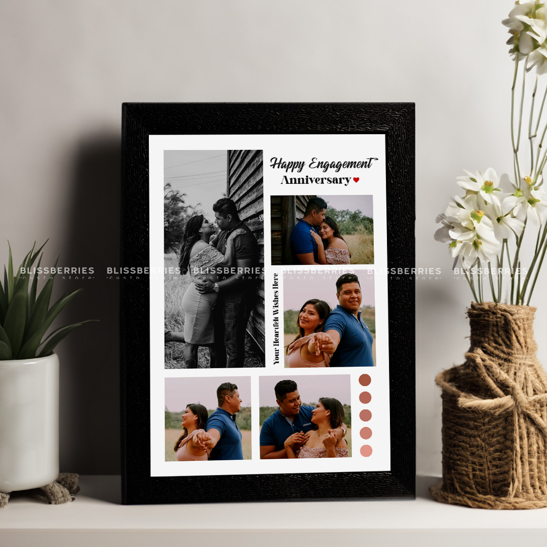 Custom Collage Photo Frame - Personalized 5-Photo Display with Greeting & Message - Image 4