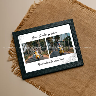 Custom Collage Photo Frame - 2-Photo Display with Personalized Greetings & Text