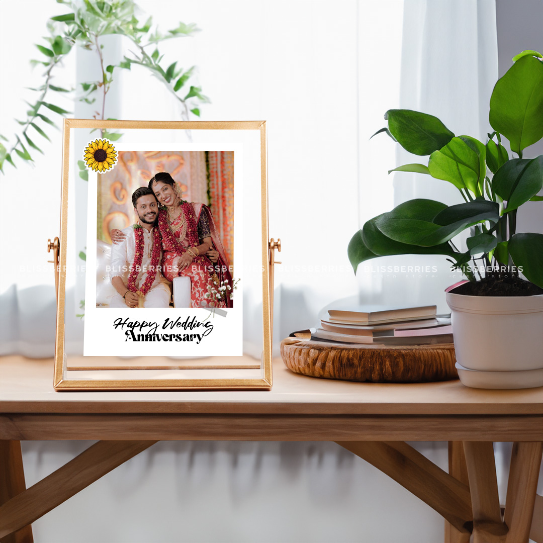 Golden Stand Photo Frame - Customizable with 1 Photo & Text - Image 2