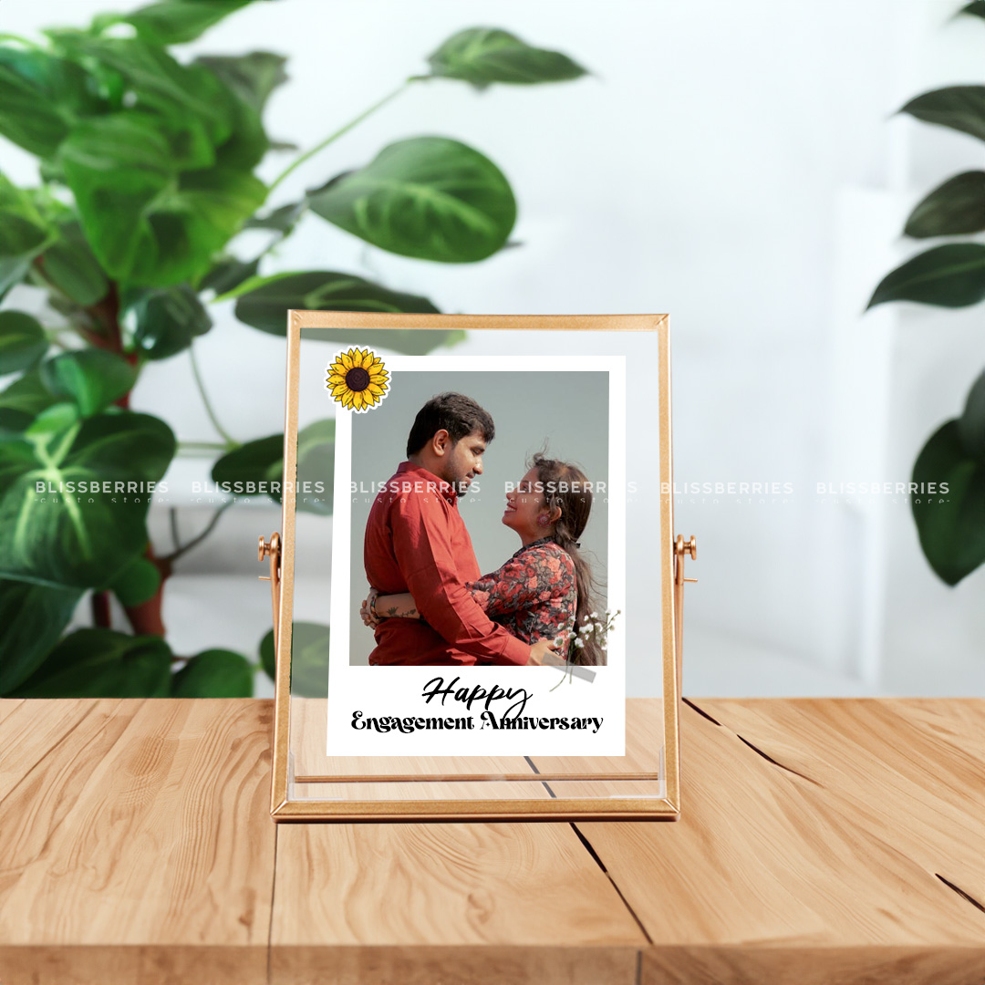 Golden Stand Photo Frame - Customizable with 1 Photo & Text - Image 4
