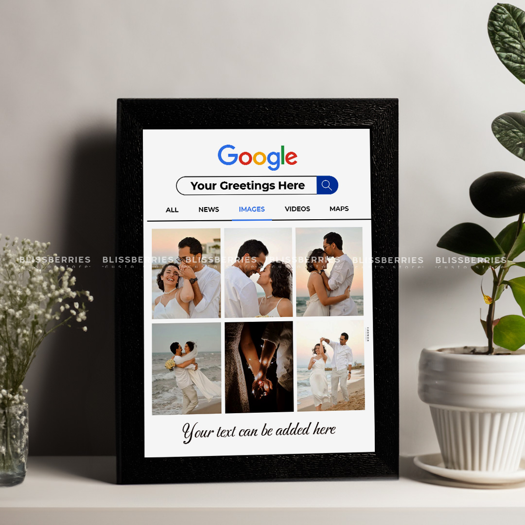 Custom Google Photo Frame - 6-Photo Display with Personalized Greetings & Text