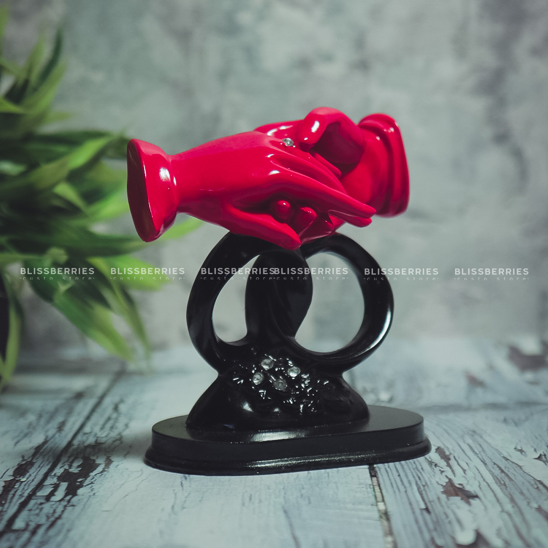 Hand in Hand Ring Accent – Romantic Shelf Decor with Holding Rings Design - Image 3