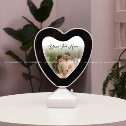 Heart Magic Mirror - Customizable with 1 Photo & Text/Greeting