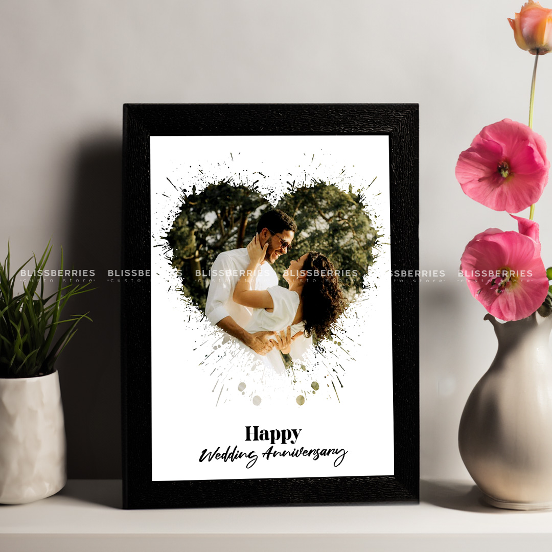 Heart Splash Photo Frame - Personalized Photo with Greeting & Text - Image 2