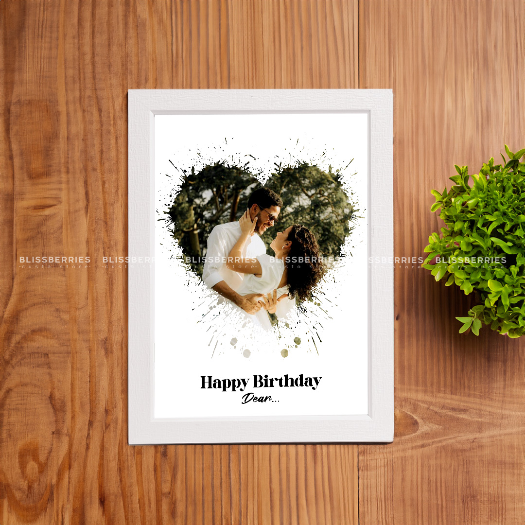 Heart Splash Photo Frame - Personalized Photo with Greeting & Text - Image 4