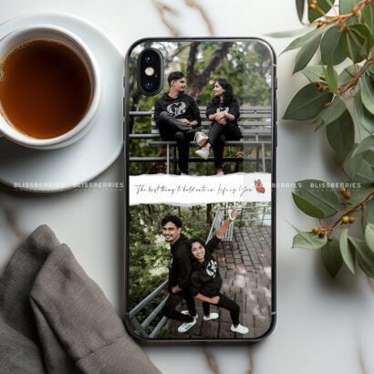 Premium Glass Phone Case - Customizable with 2 Photos & Text