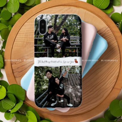 Custom Hard Phone Case - Personalized with 2 Photos & Text