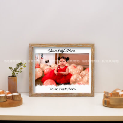 Wooden 6x8 Photo Frame - Customizable with Photo, Text & Wish