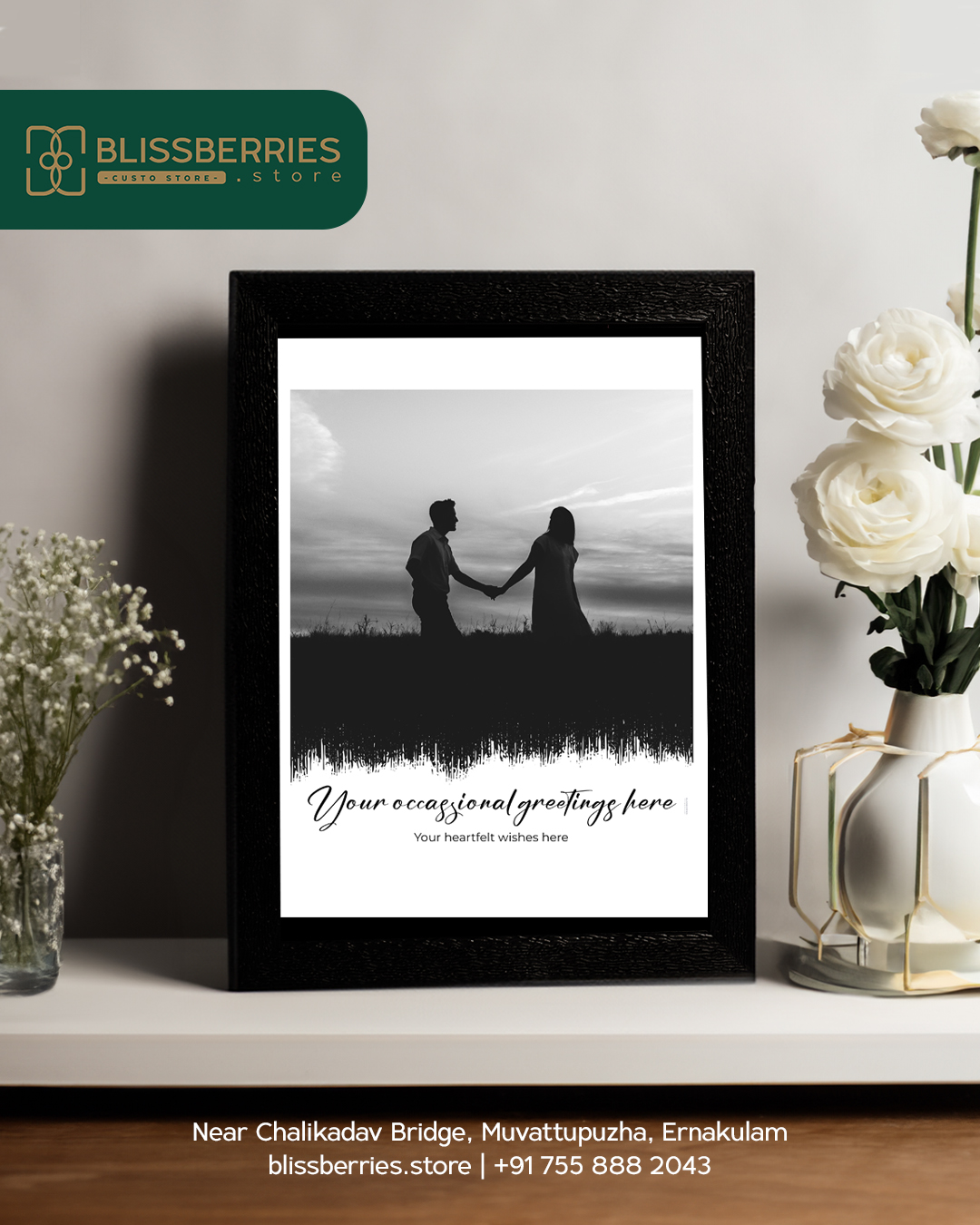 Image Brush Design Photo Frame with Greetings & Message – A Unique Personalized Gift
