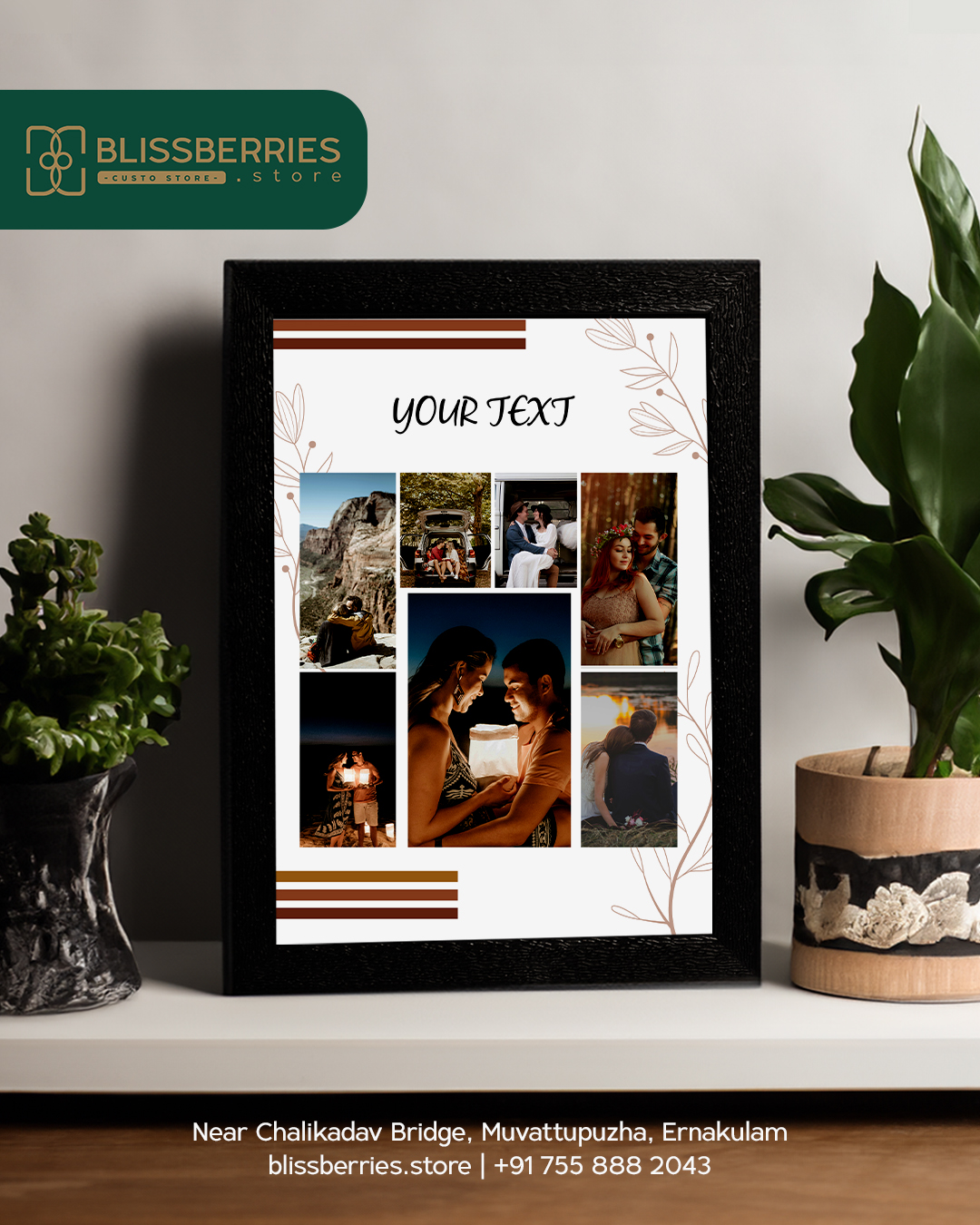 Seven-Photo Collage Frame with Custom Greeting Message – A Personalized Gift