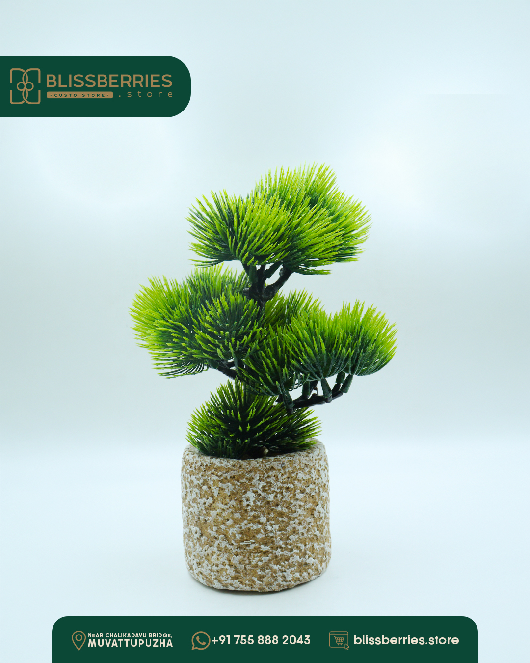 Artificial Bonsai Flower in Textured Pot