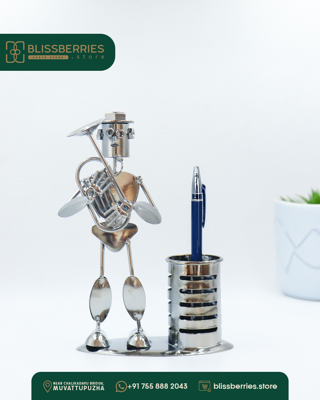 Metal Musician Pen Stand – Unique Handmade Desk Organizer