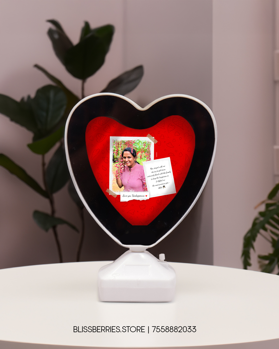 Personalized Heart-Shaped LED Magic Mirror – Custom Gift for Loved Ones