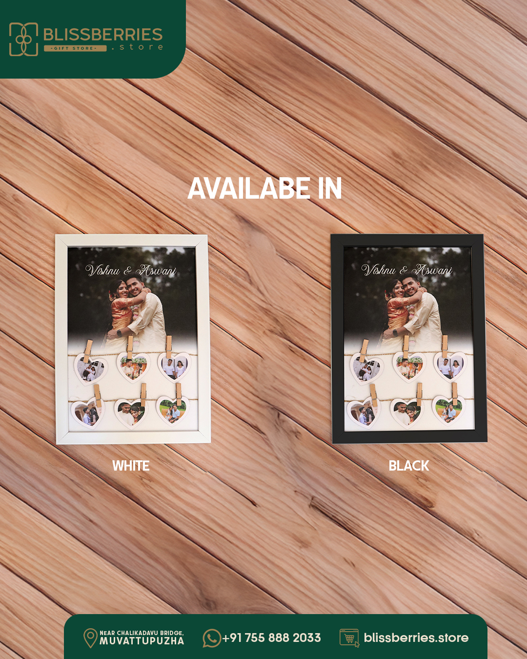 Personalized Clip Your Memories Frame – Custom Love Poloroids with Wooden Clips - Image 4