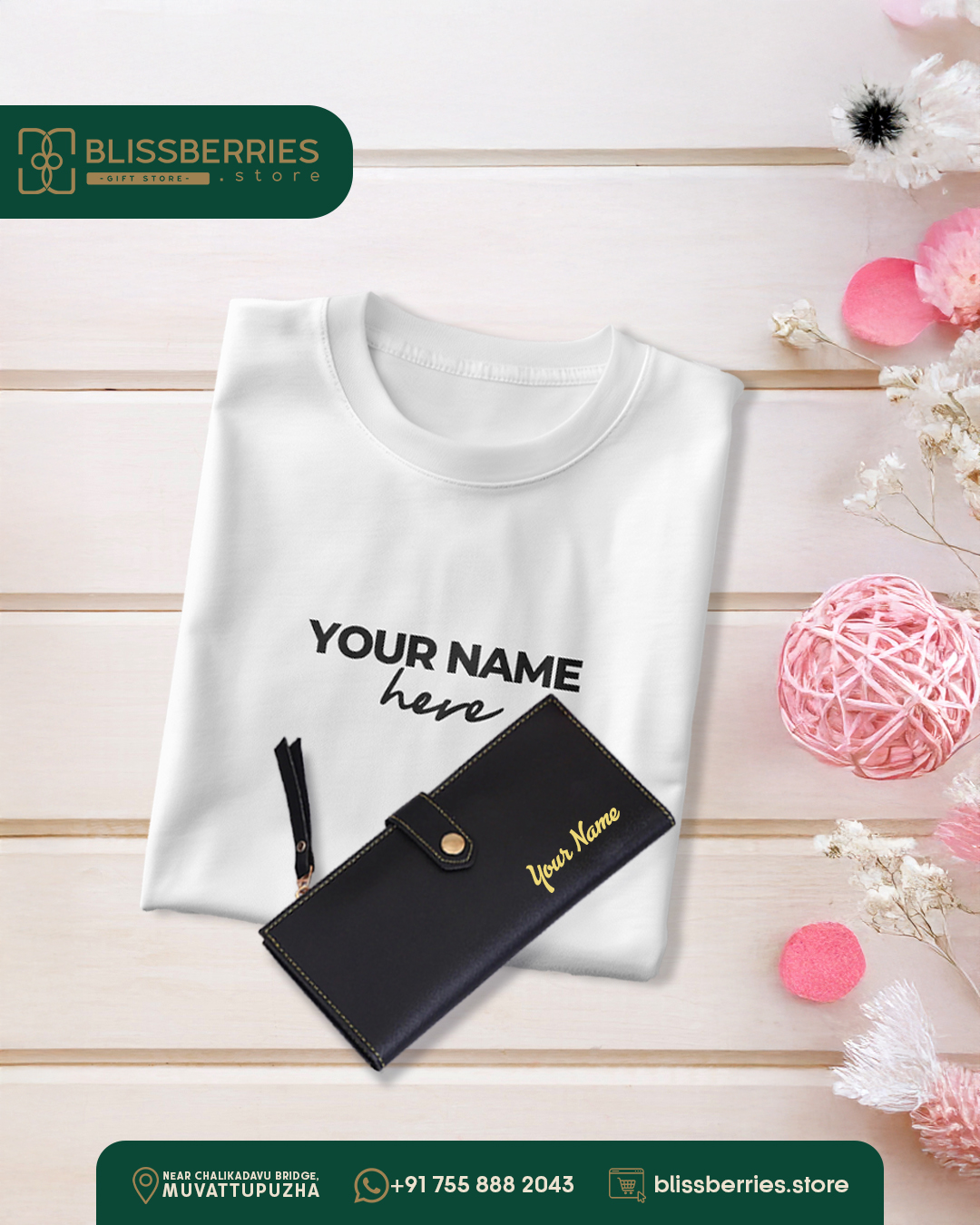 Personalized Ladies Wallet + Personalized Free T-Shirt – Women's Day Special