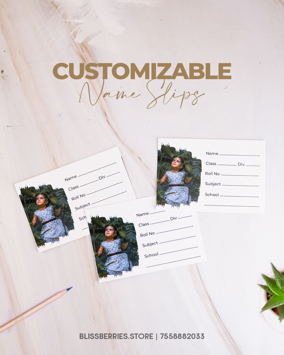 Customisable School Name Slip Labels | Elegant Minimal Design | Set of 18 | Personalised & Durable