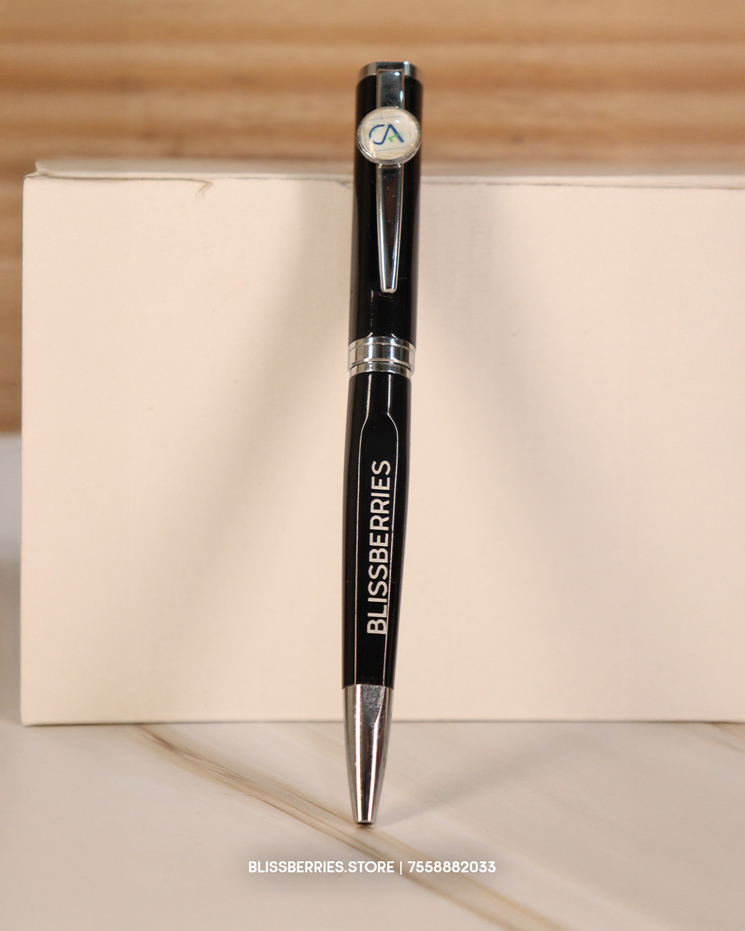 Personalized Pen for Chartered Accountants – Elegant Black & Silver Finish | Custom Name Engraved