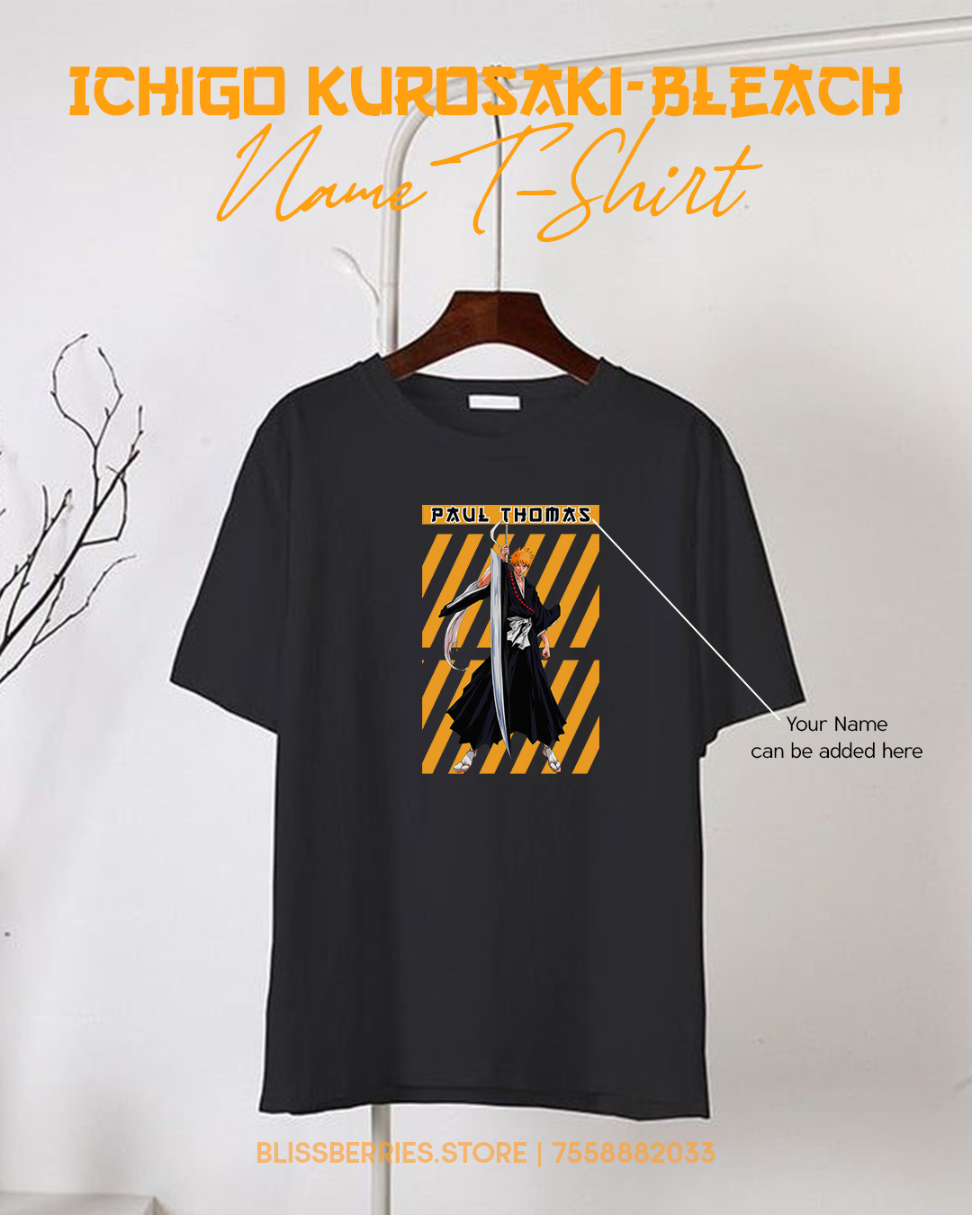 Ichigo Kurosaki Bleach Custom Name T-Shirt - Image 2