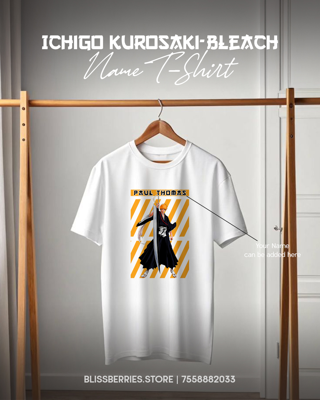 Ichigo Kurosaki Bleach Custom Name T-Shirt
