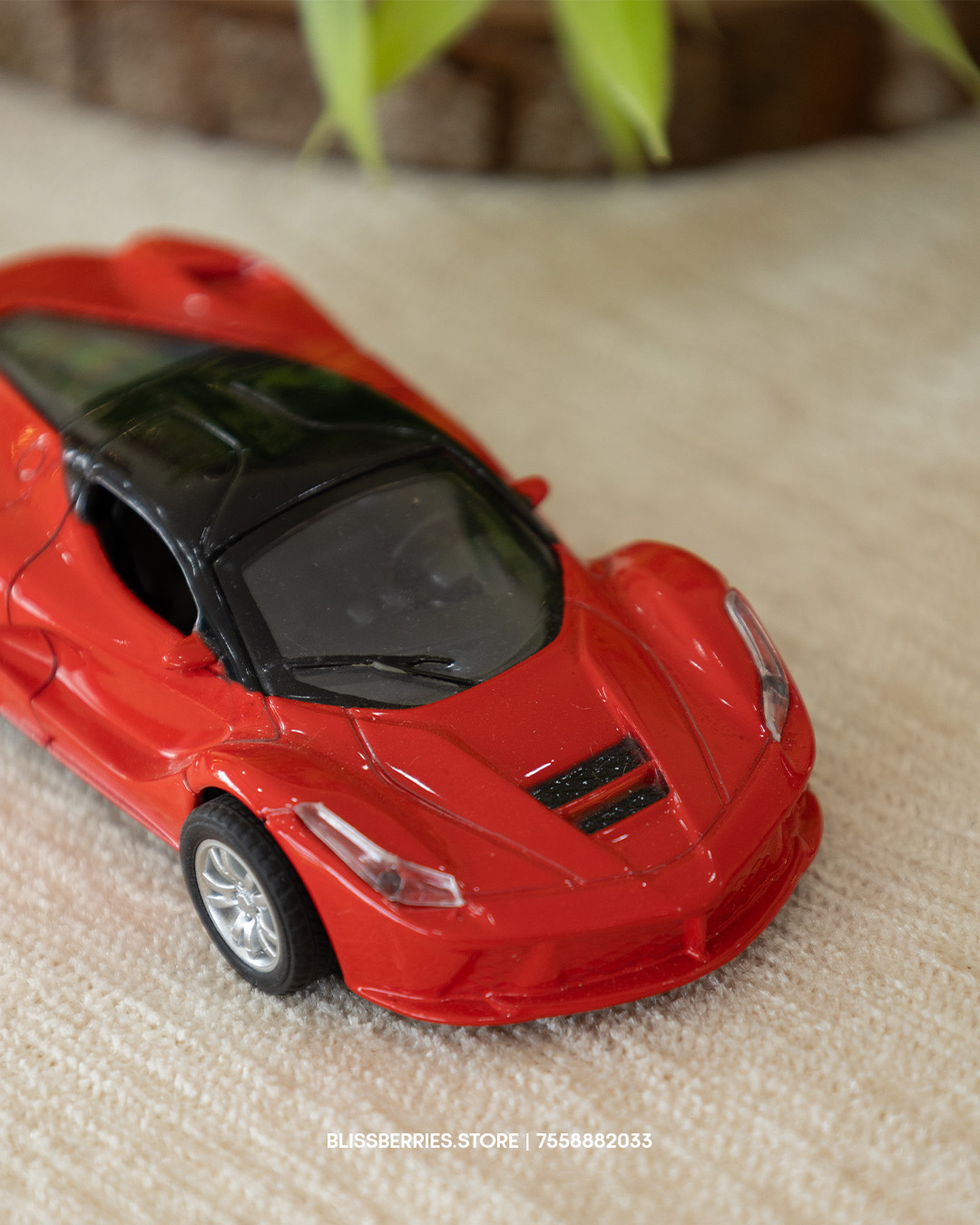 Die-Cast Red Sports Car Model, 1:32 Scale
