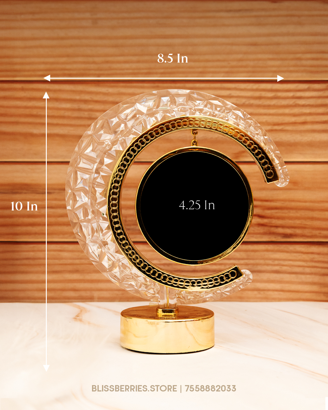 Round Crescent LED Photo Lamp | Double-Sided Image Frame | Personalized Gift for Any Occasion - Image 6