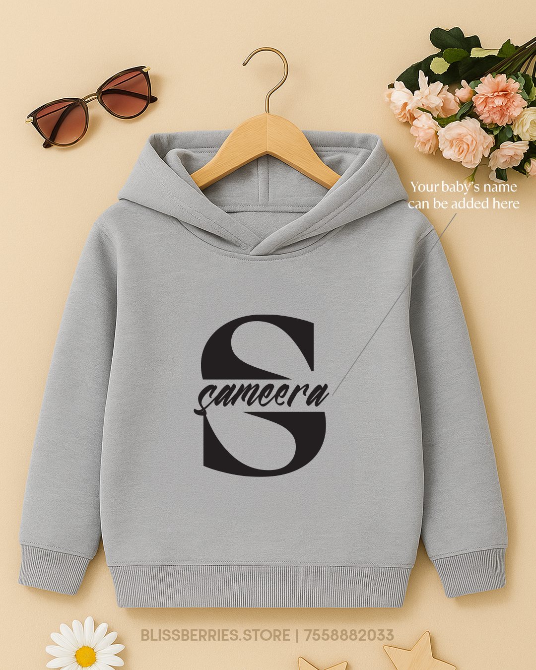 Personalized Kid's Name Hoodie – Custom Initial & Name Print - Image 2