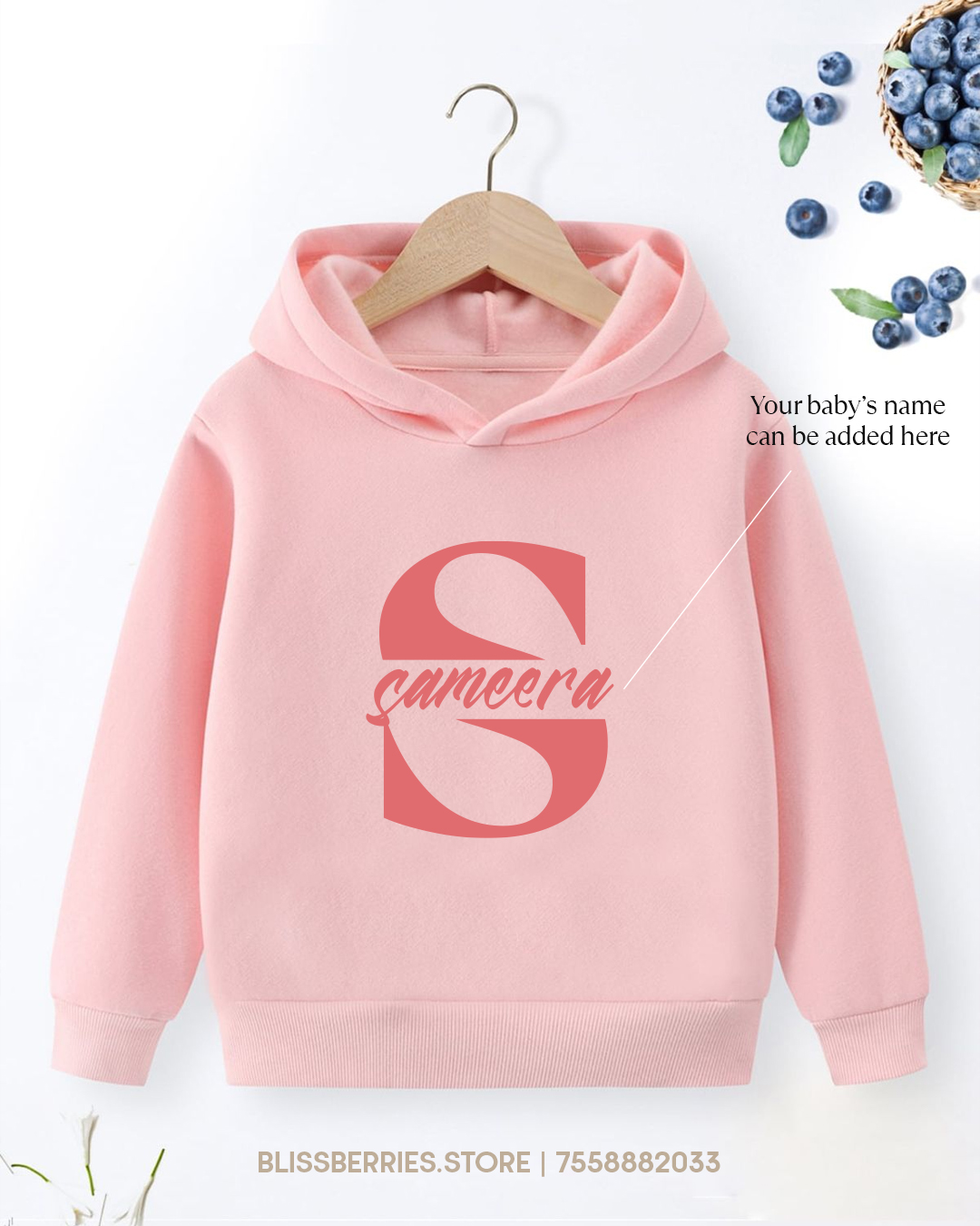 Personalized Kid's Name Hoodie – Custom Initial & Name Print - Image 4