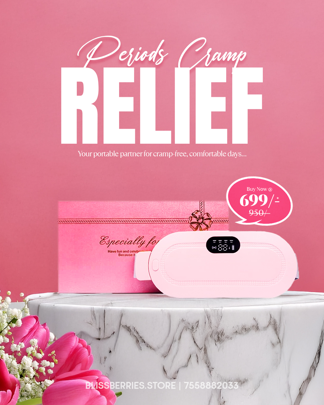 Period Pain Relief Massager - Perfect Gift for Women & Girls