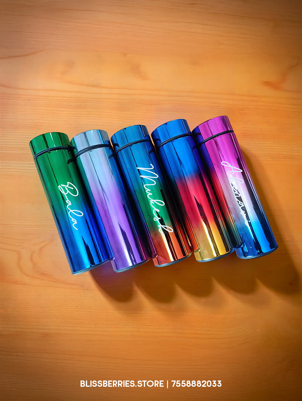 Rainbow Personalized Temperature Bottle with Name