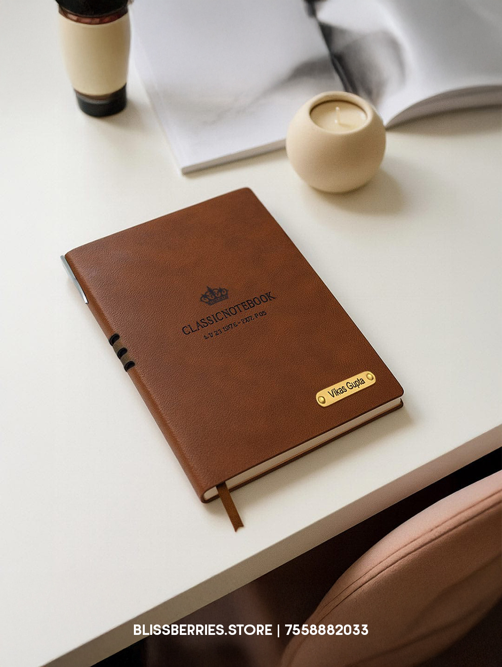 Personalized Leatherette Notebook & Pen Gift Set