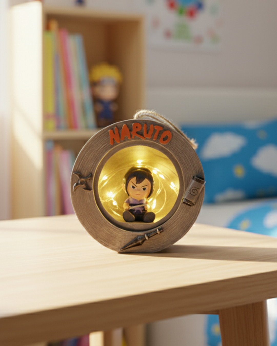 Naruto Character Wood-Style LED Night Light | Anime Fairy String Accent Lamp