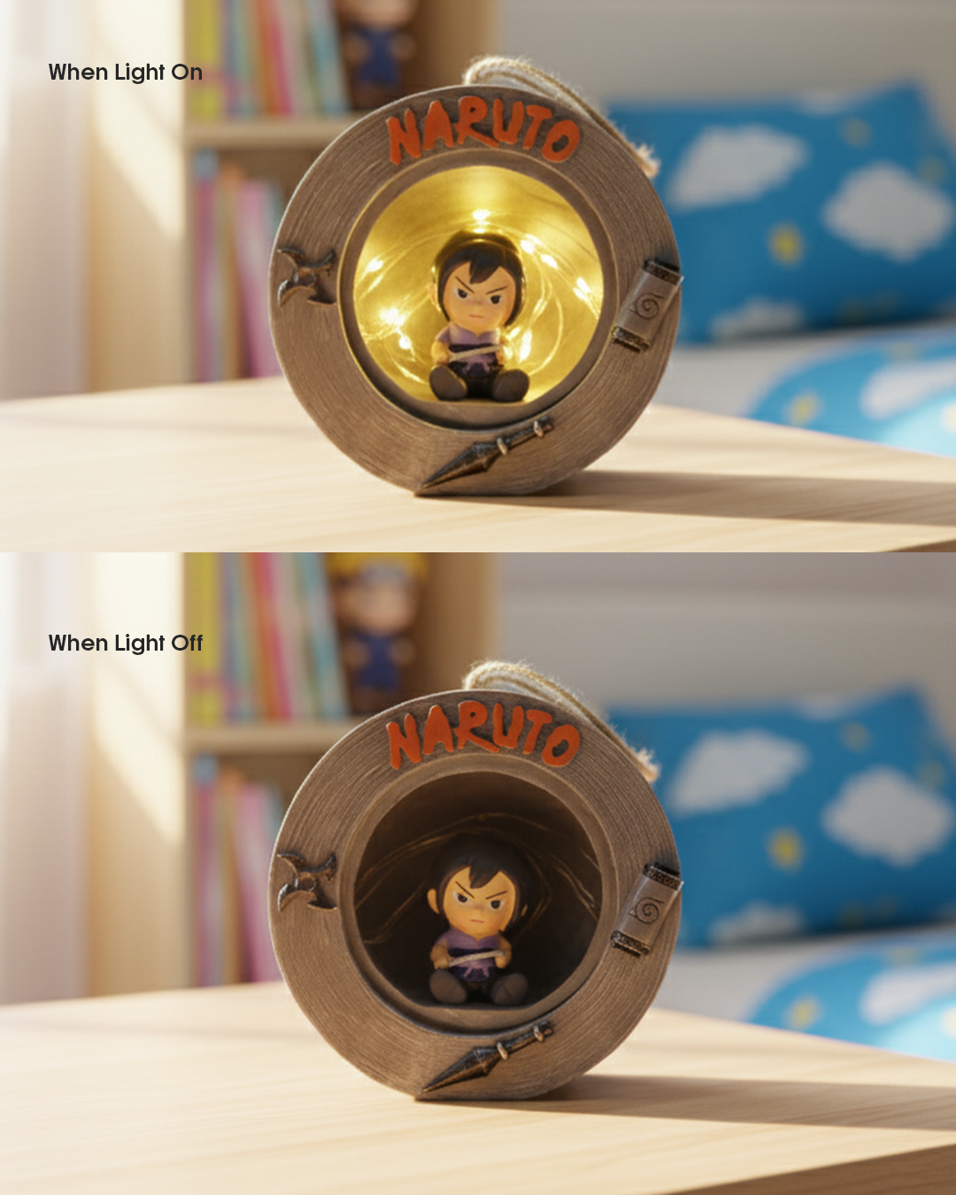 Naruto Character Wood-Style LED Night Light | Anime Fairy String Accent Lamp - Image 4