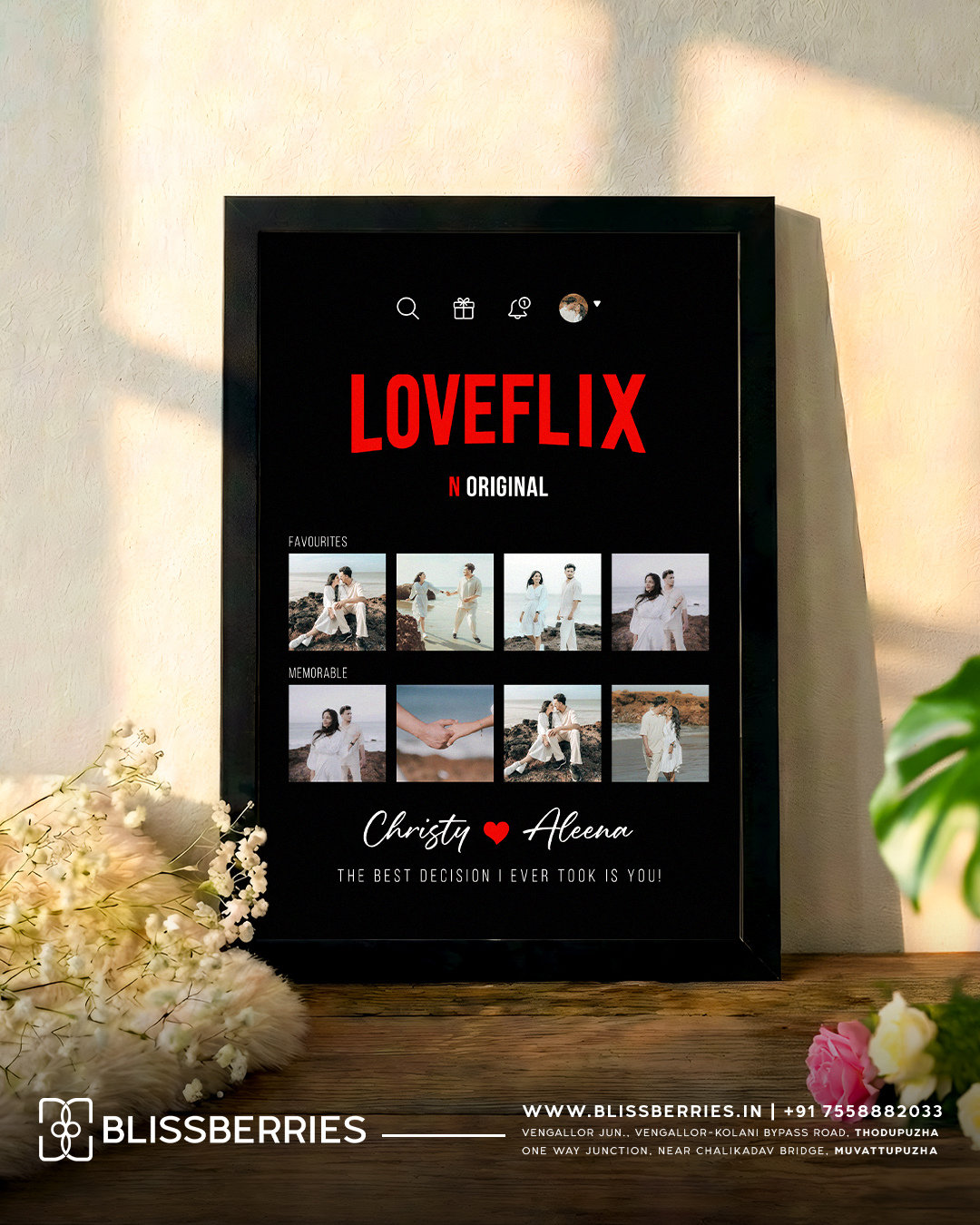 Valentine’s Day Special Photo Frames | Premium Wall & Table Frames | Black & White