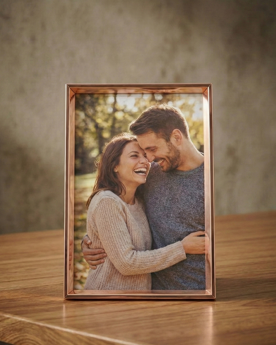 Brown Metallic Table Photo Frame A4 | Premium Elegant Desk Photo Frame for Home & Office Decor