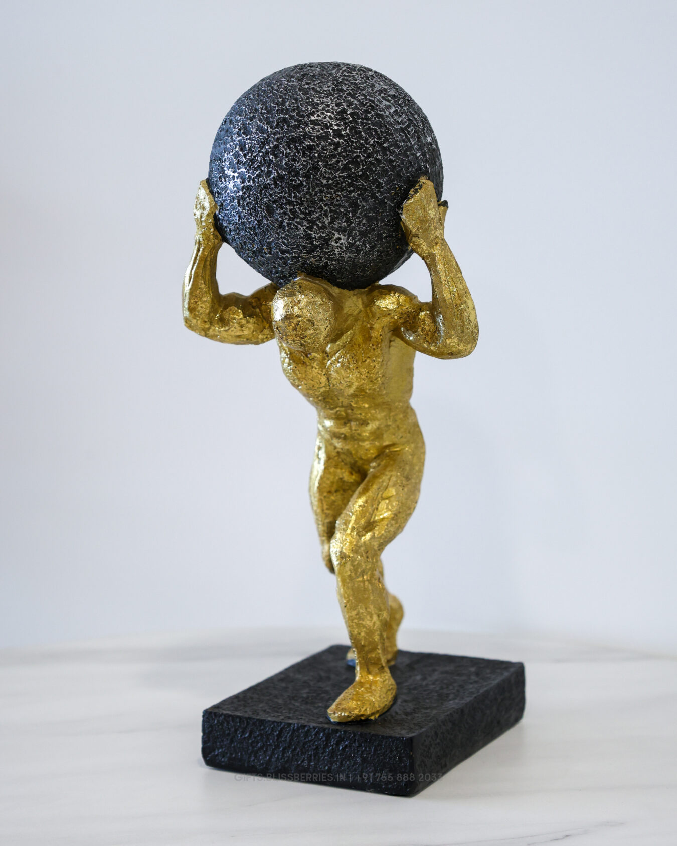 Classic Atlas Statue Holding Globe | Premium Decorative Atlas Figurine for Home & Office | Greek Mythology Showpiece