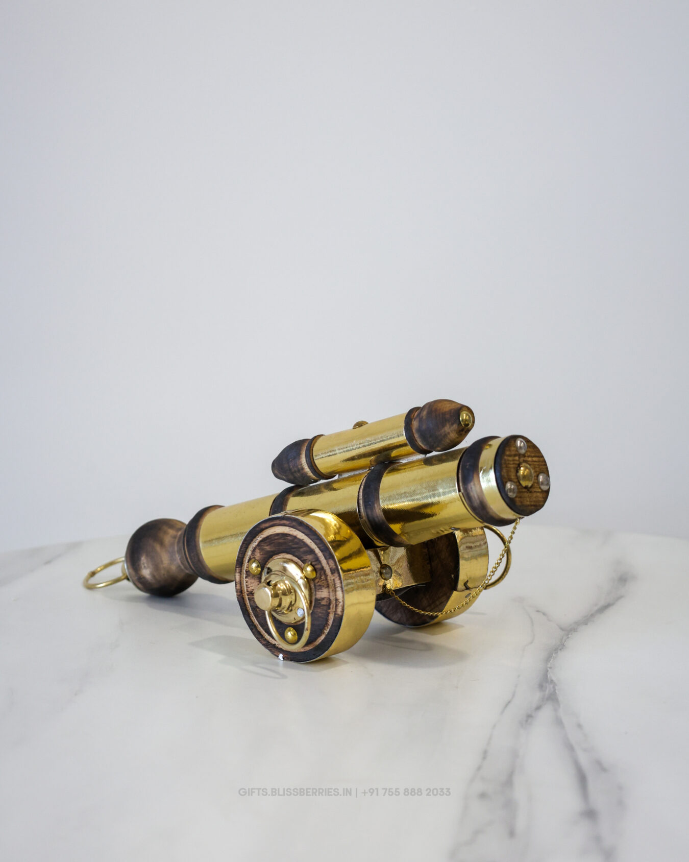 Vintage Wooden Cannon Showpiece | Antique Style Decorative Cannon Model for Home, Office & Collectible Décor