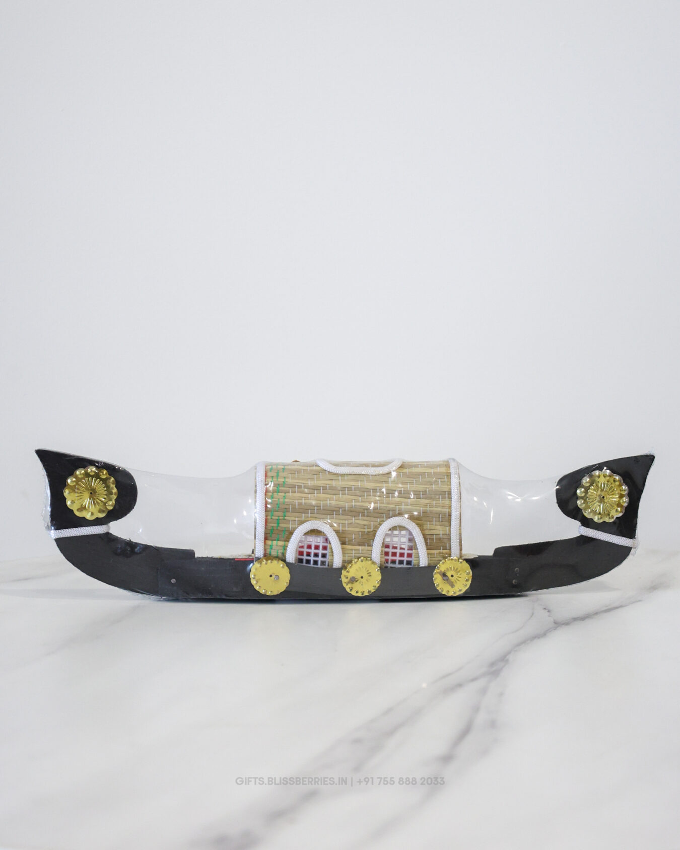 Kerala Houseboat Showpiece | Traditional Kettuvallam Wooden Boat Model for Home & Office Décor