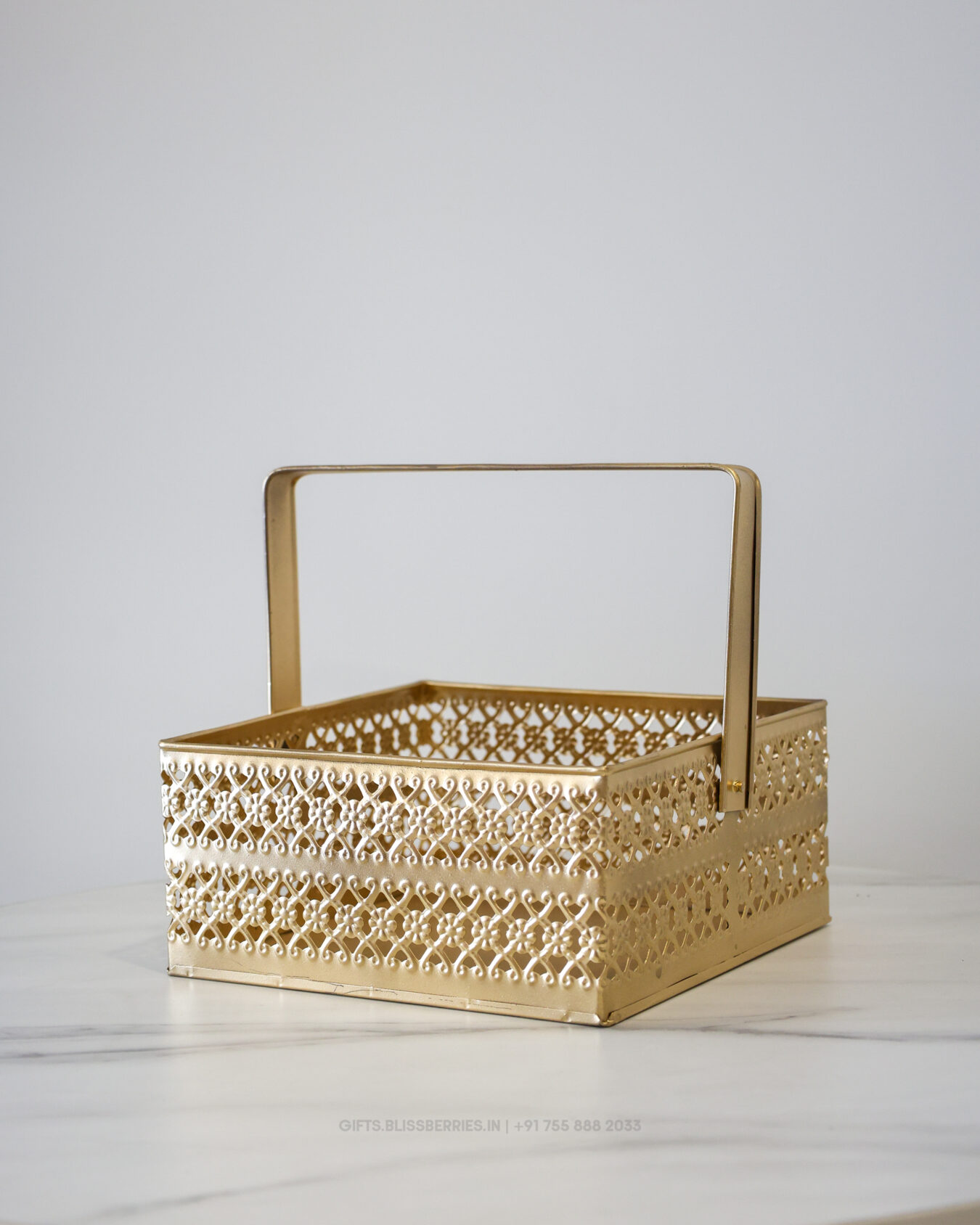 Golden Metal Square Tray Set of 4 | Premium Decorative Serving & Gift Trays | Extra Large to Small Sizes