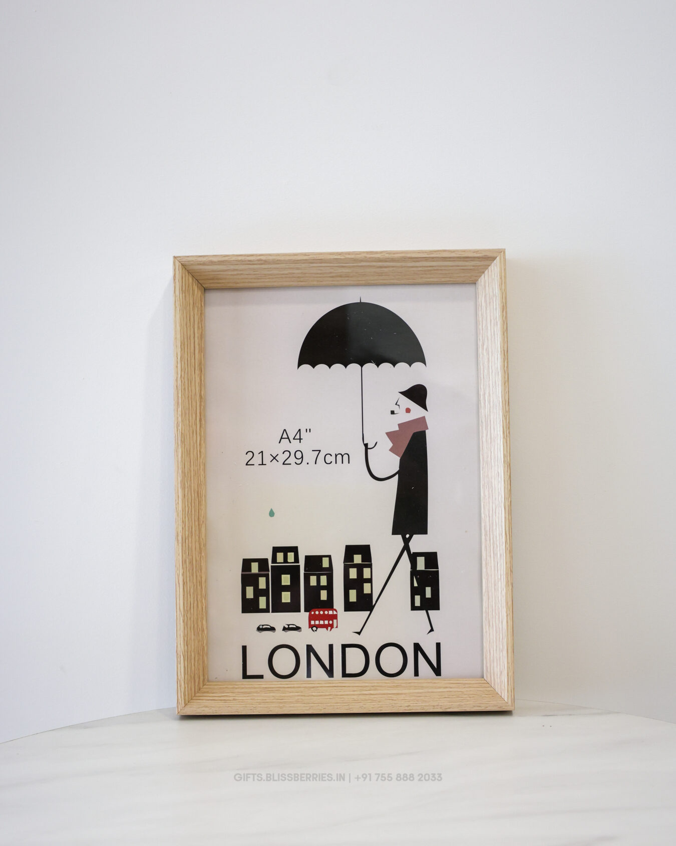 A4 Wooden Photo Frame | Premium Wood Finish Picture Frame for Home & Office Decor | Wall & Table Display