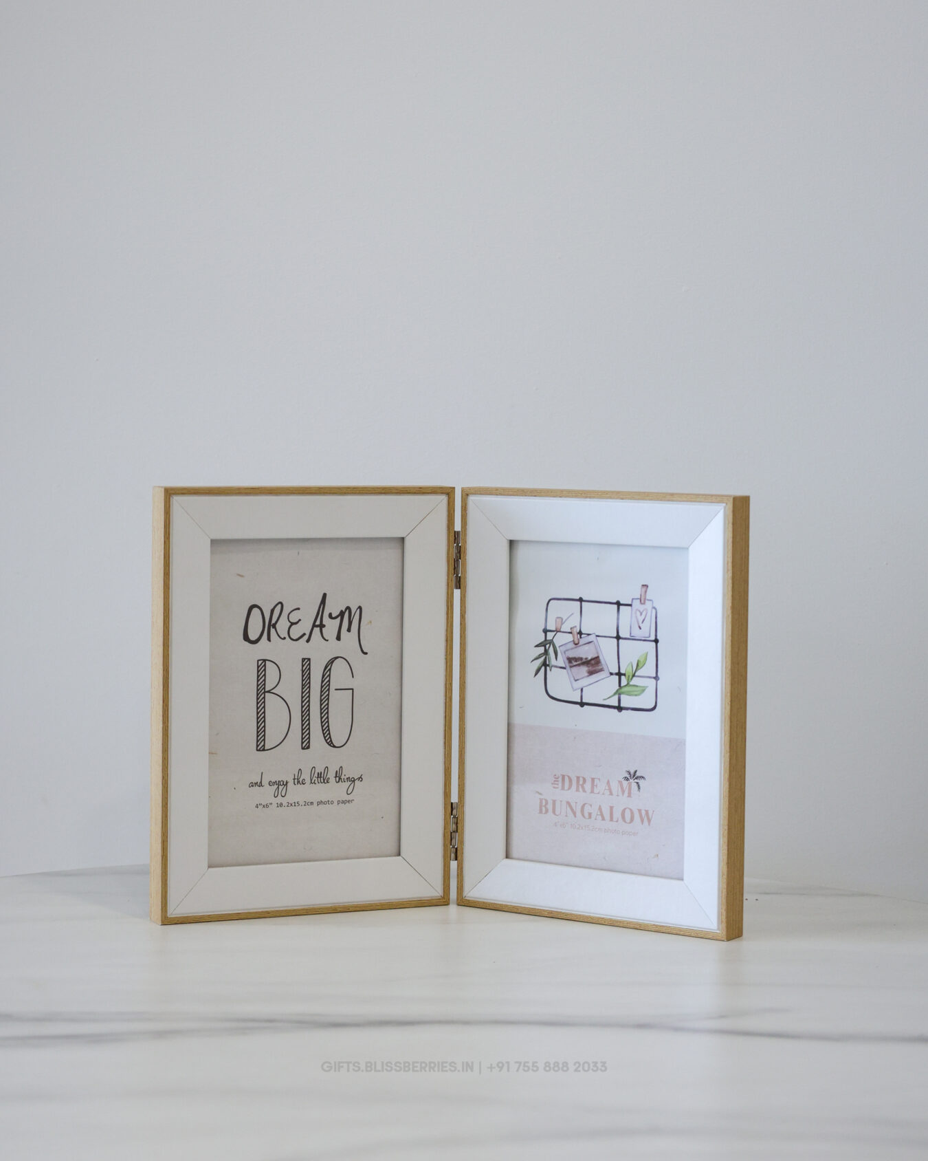Wooden Booklet Photo Frame 4x6 Inch | Foldable Wooden Photo Frame for Tabletop Display & Gifting