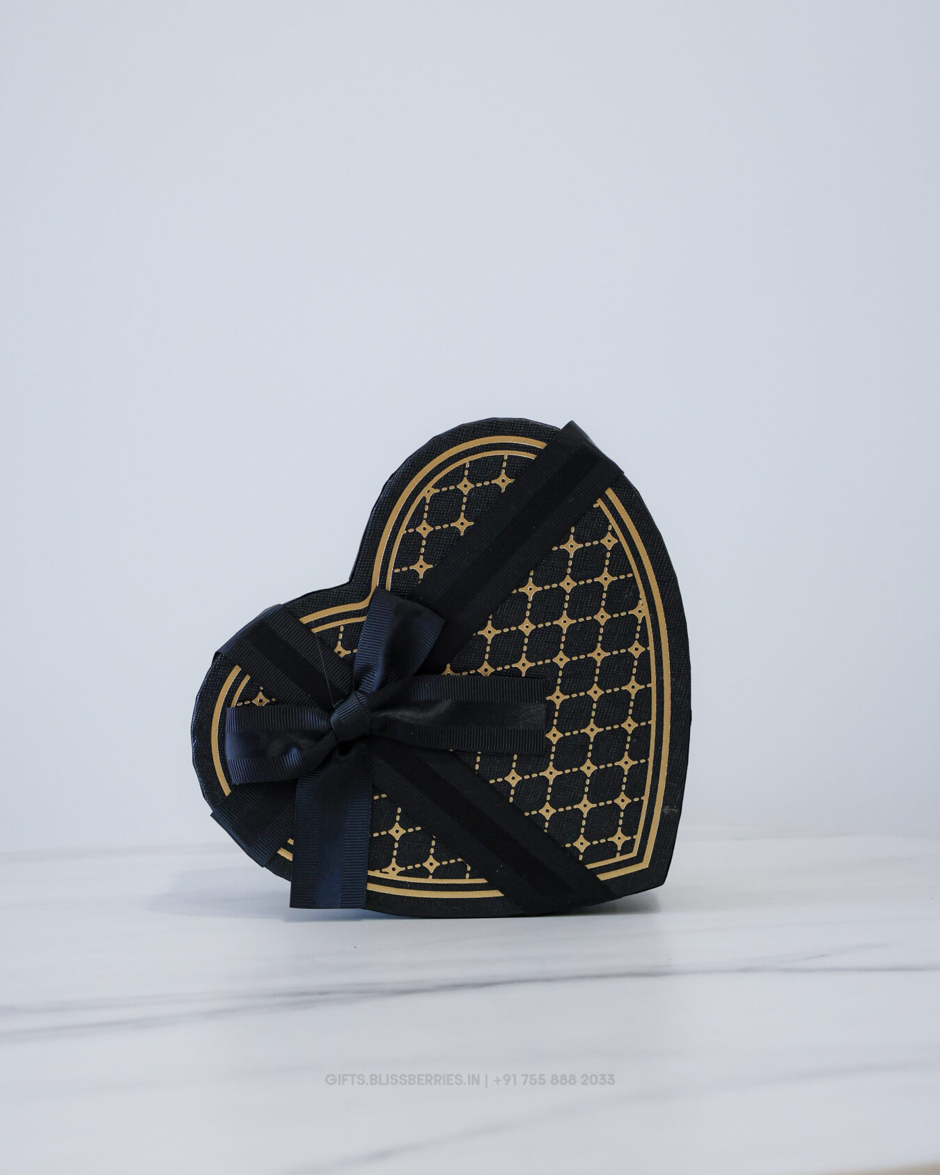 Black Heart Shape Gift Hamper Box | Elegant Decorative Heart Gift Box for Premium Gifting & Special Occasions