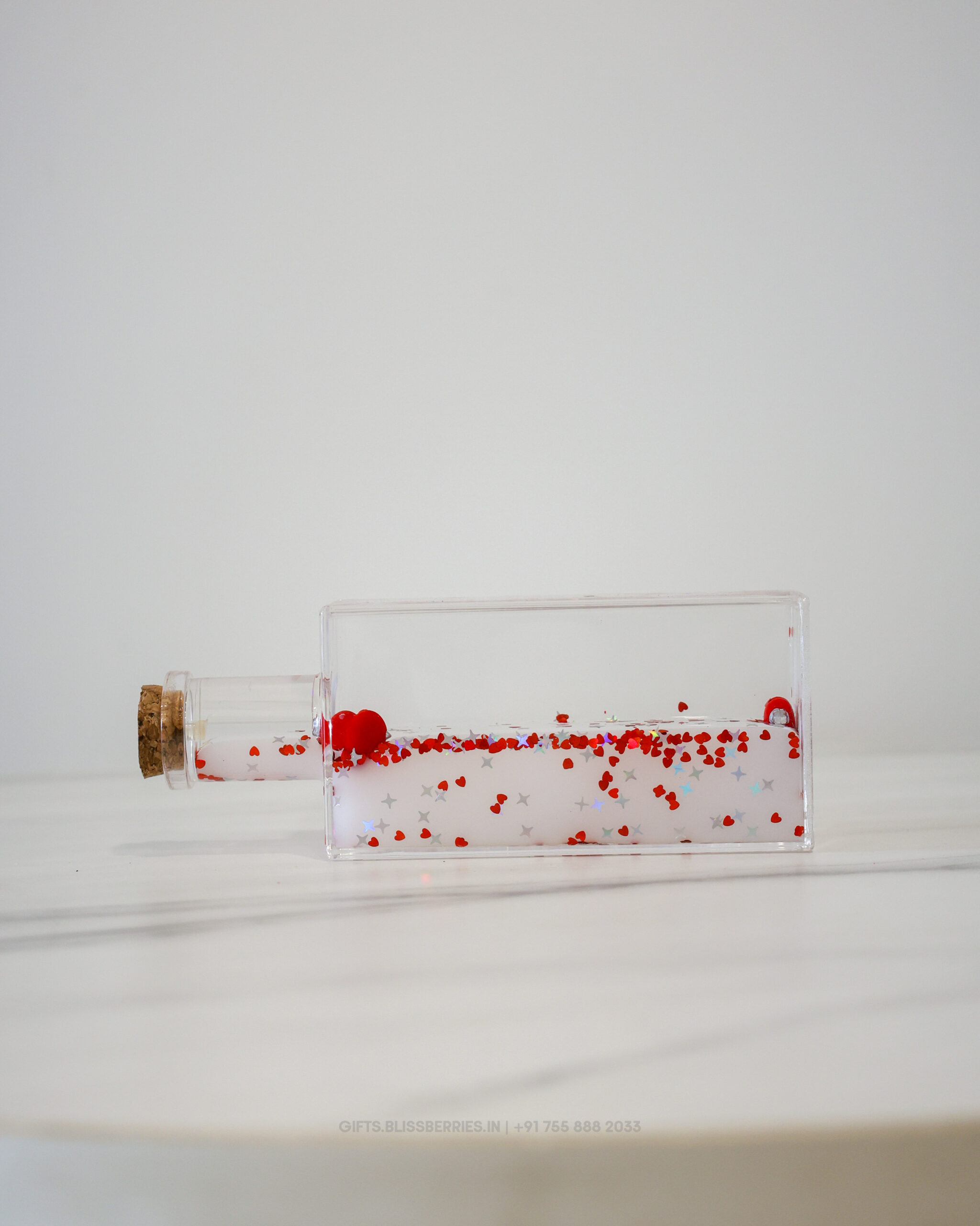 White Gel Paper Bottle Weight | Elegant Decorative Desk Paperweight for Office & Home - Image 2