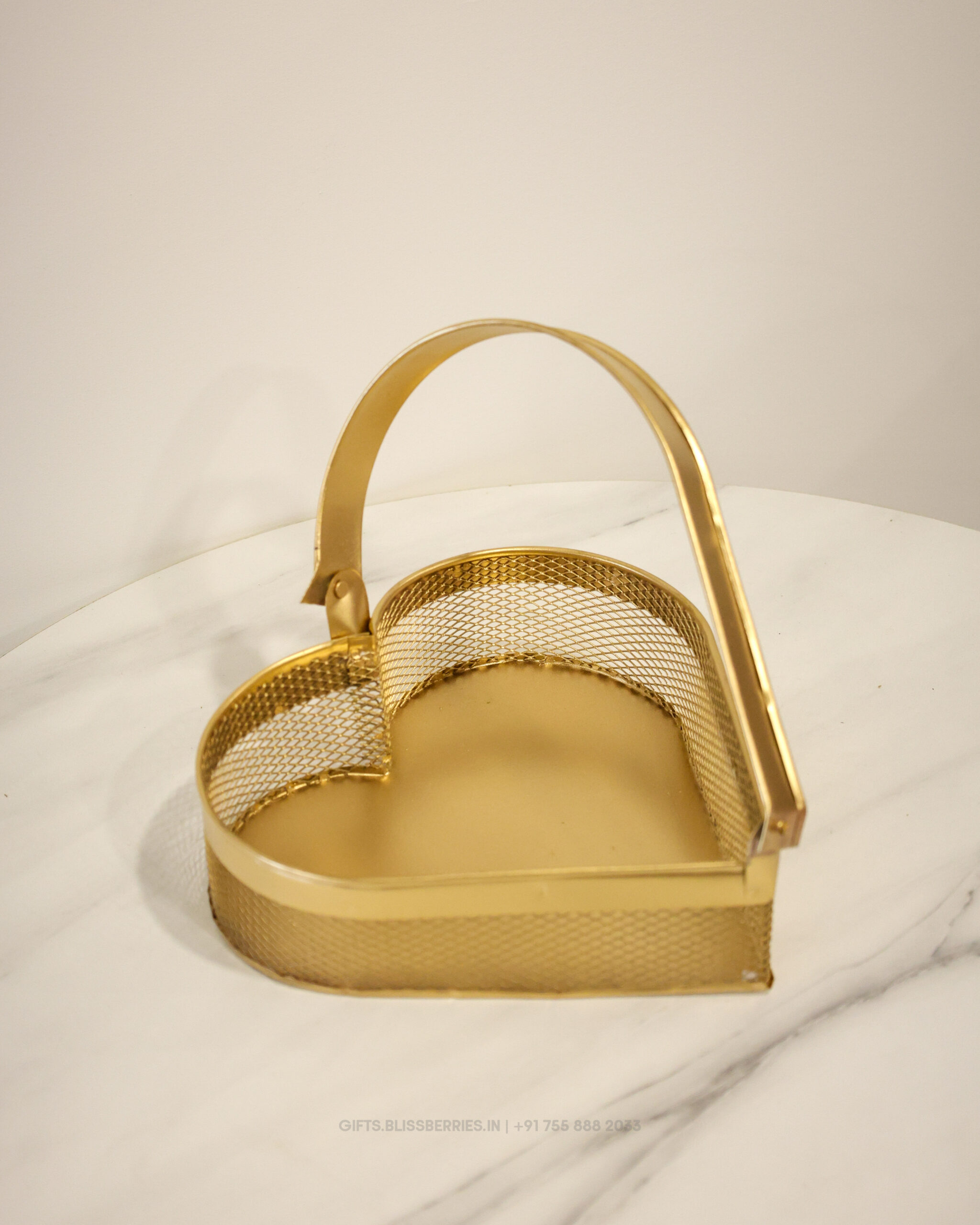 Golden Metal Heart Tray | Premium Decorative Heart Shaped Serving & Gift Tray in Multiple Sizes