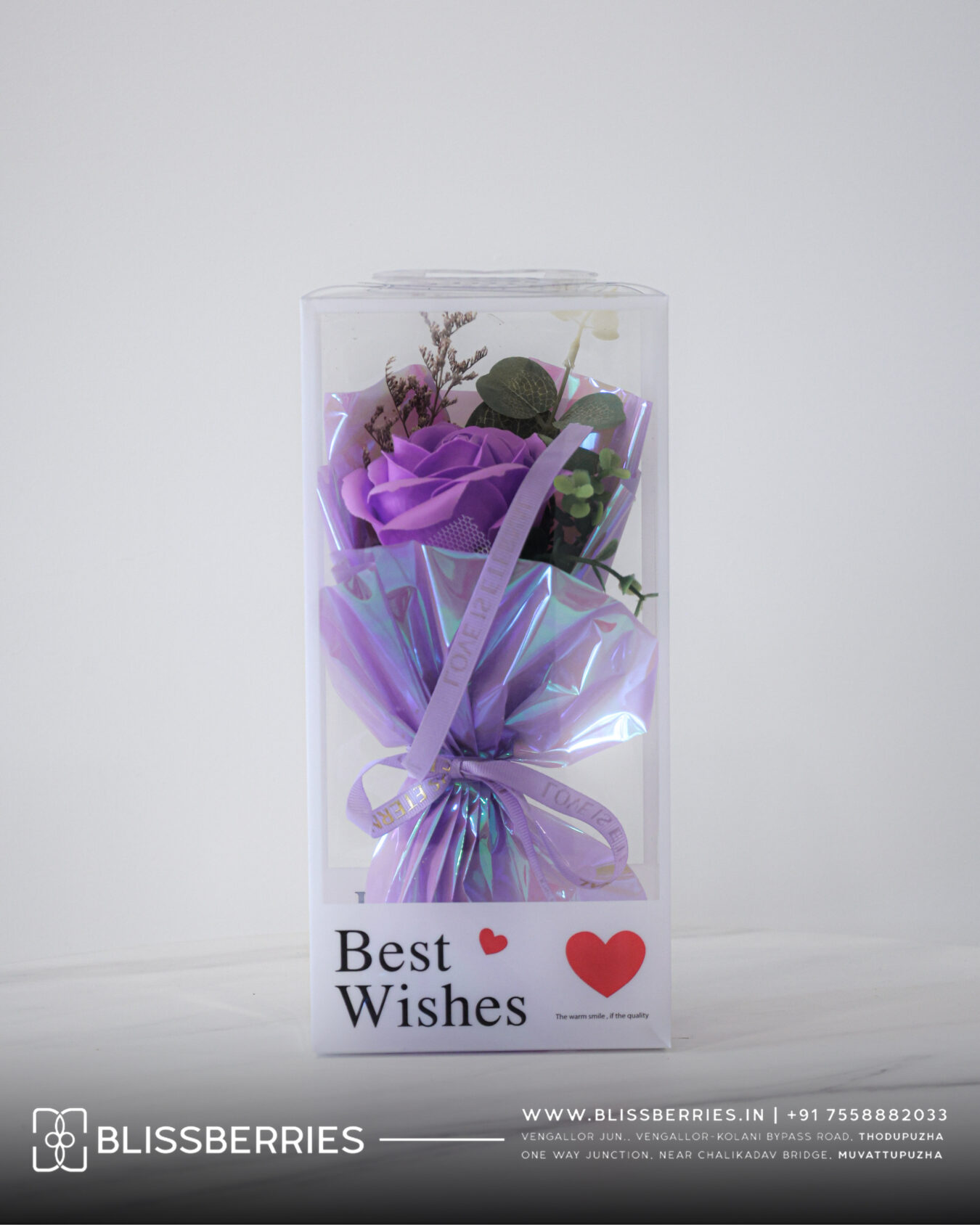 Valentine’s Day Special Lavender Rose Shimmer Bouquet Box | Elegant Romantic Floral Gift for Her & Him