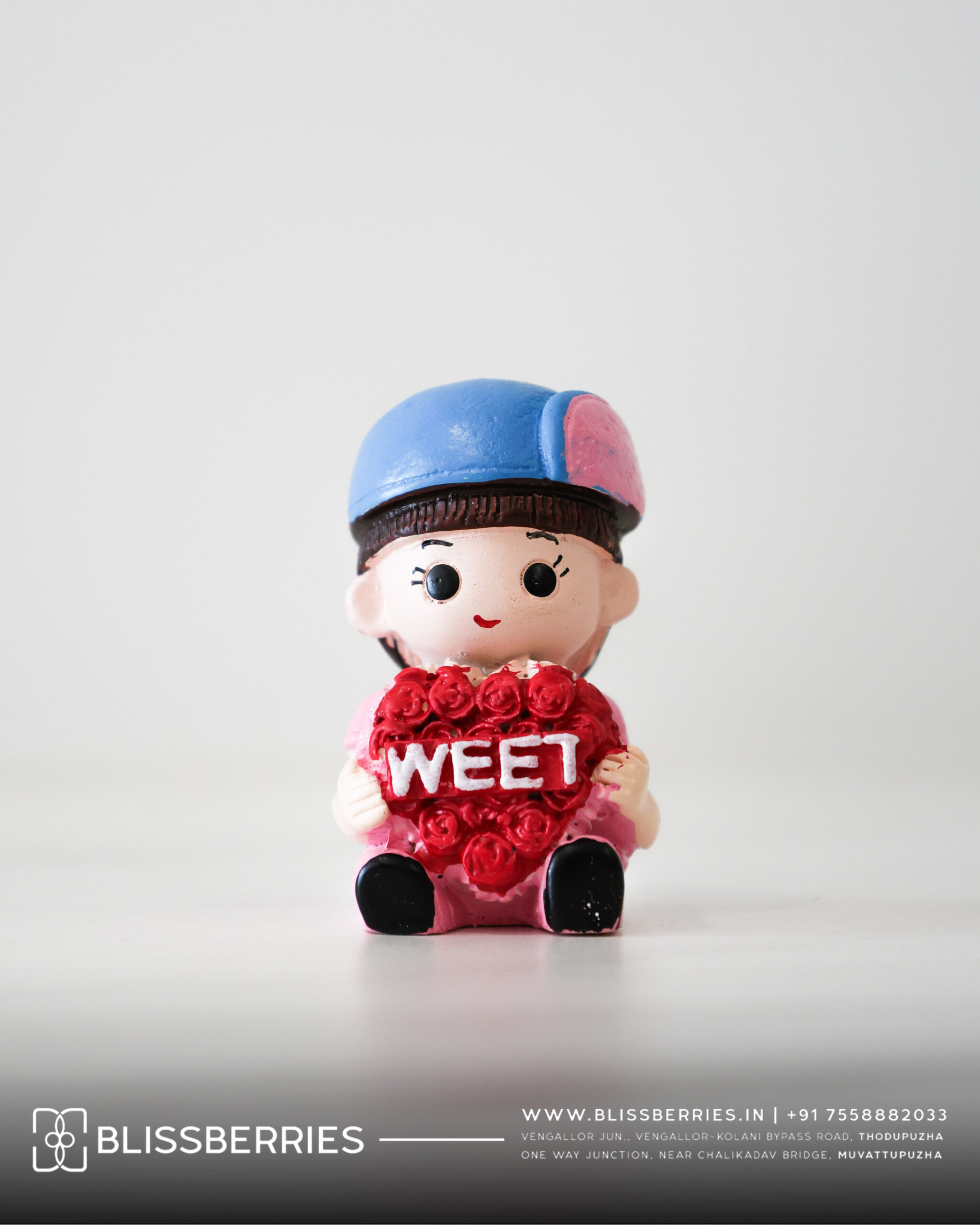 Miniature Cute Sweet Girl Ceramic Showpiece | Adorable Home & Desk Décor Figurine