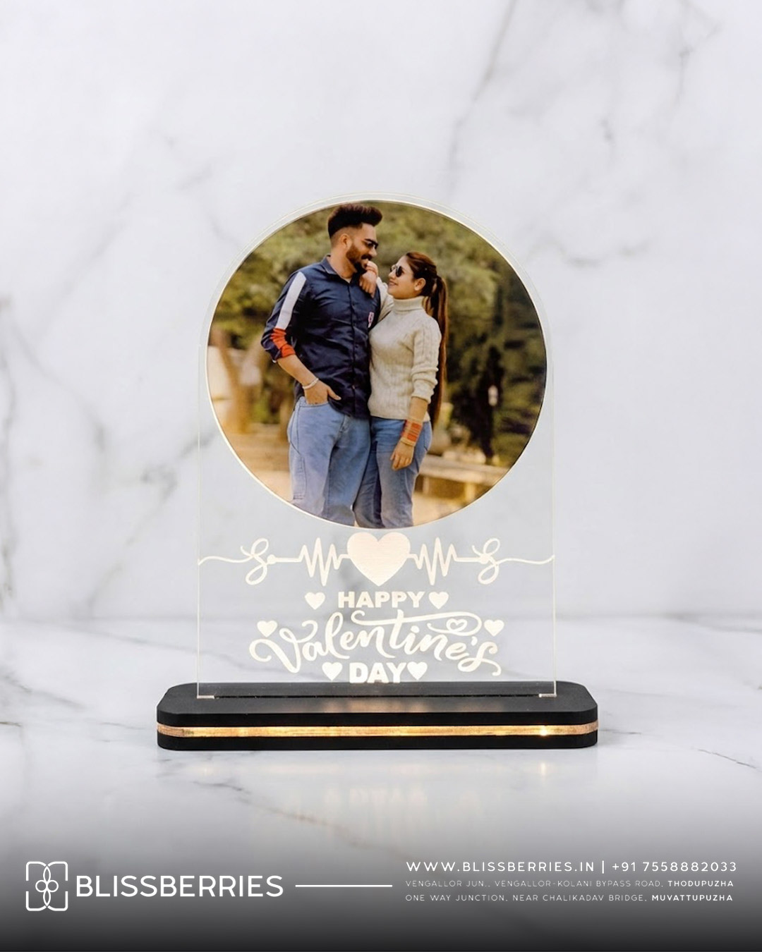 Valentine’s Day Special Acrylic Standee Desk Frame 6x8 Inch | Romantic Personalized Photo Stand for Couples